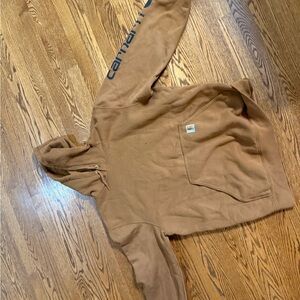 Carhartt Tan Pullover with Sleeve Logo